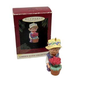 VTG Hallmark Keepsake Ornament Garden Elves Collection Tulip Time Handcrafted 2"
